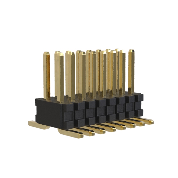 1713SM-12xx series, double-row open straight pin header on the PCB for surface (SMD) mounting, pitch 0.80 x 1.20 mm, Board-to-Board connectors, pin headers and sockets > pitch 0.80 x 1.20 mm