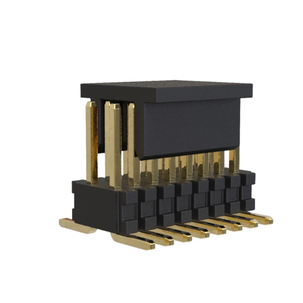 1713SM-12xxCP series, double-row open straight pin header on the PCB with mounting cover for automatic surface (SMD) mounting, pitch 0.80 x 1.20 mm, Board-to-Board connectors, pin headers and sockets > pitch 0.80 x 1.20 mm