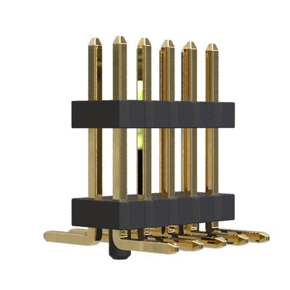 BL1610-22XXM-PG series, double-row pin headers double insulator with guides for surface mounting (SMD), pitch 1.00 mm, Board-to-Board connectors, pin headers and sockets for them > pitch 1.00 mm