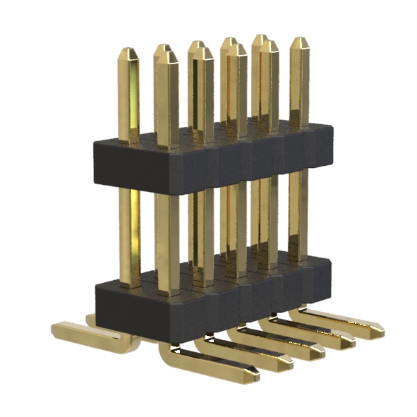 BL1610-22XXM series, double-row pin headers, double insulator, for surface mounting (SMD), pitch 1.00 mm, Board-to-Board connectors, pin headers and sockets for them > pitch 1.00 mm