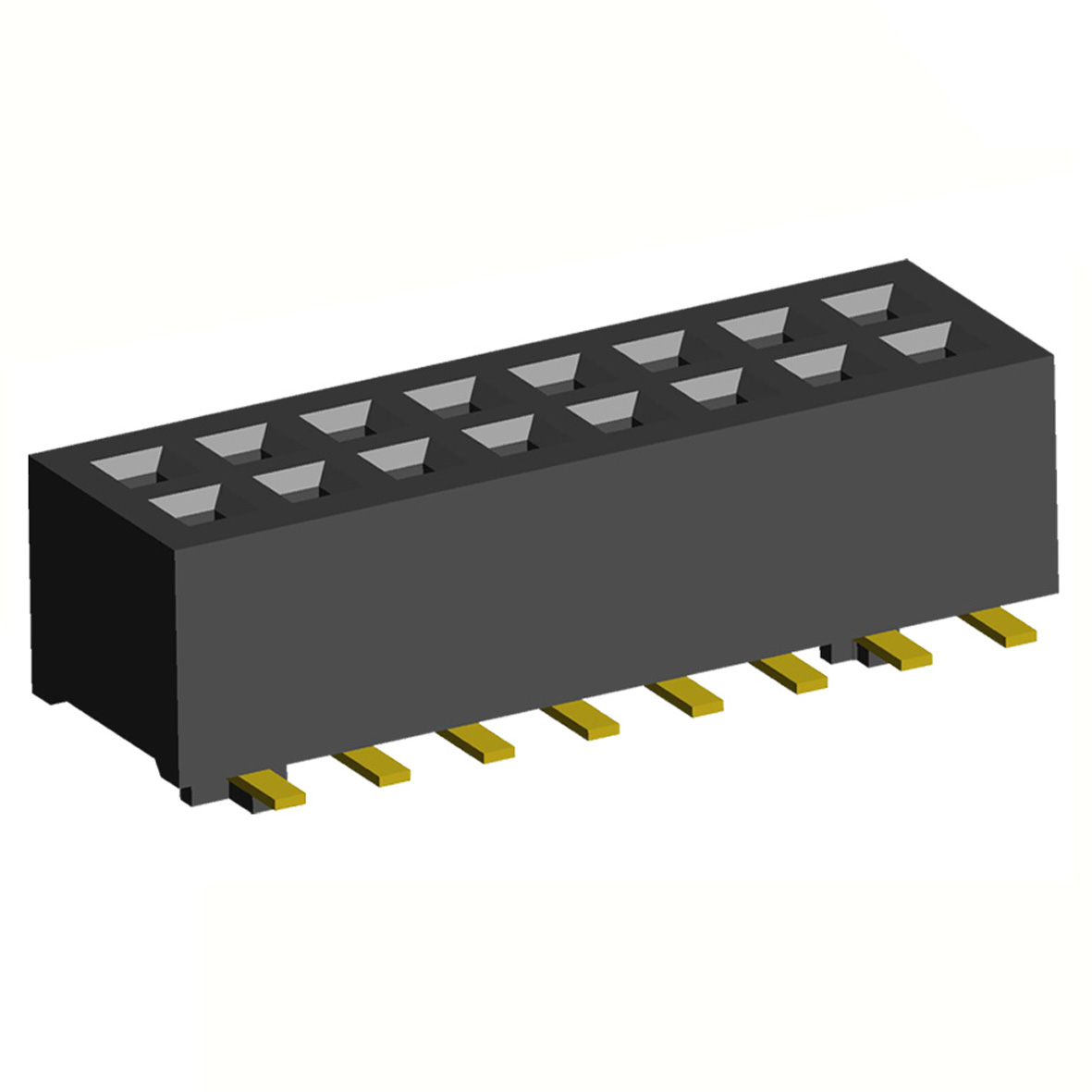 2192SM3-XXXG series, double-row straight sockets on PCB for surface mounting (SMD), pitch 1.00 mm, Board-to-Board connectors, pin headers and sockets for them > pitch 1.00 mm