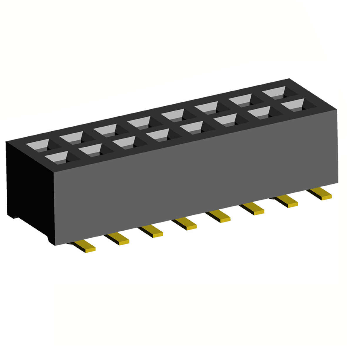 2192SM4-XXXG series, double-row straight sockets on PCB for surface mounting (SMD), pitch 1.00 mm, Board-to-Board connectors, pin headers and sockets for them > pitch 1.00 mm