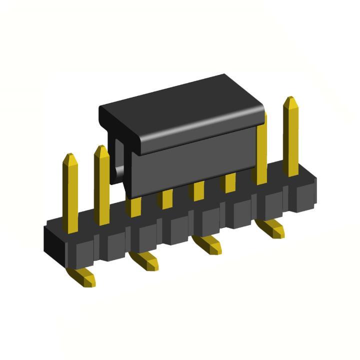 2199SA-XXG-SM-B2-CP series, pin headers  single row straight on PCB for surface (SMD) mounting with guides, pitch 1,27 mm, Board-to-Board connectors, pin headers and sockets for them > pitch 1,27 mm