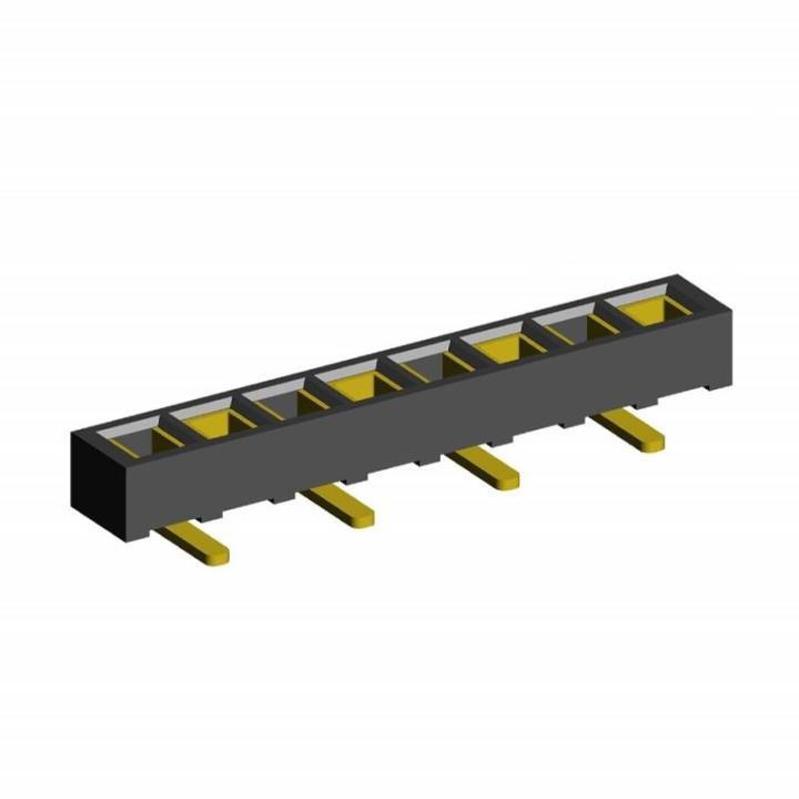 2200SA-XXG-SM2-B2 series, single row straight sockets for surface (SMD) mounting on PCB, pitch 1,27 mm, Board-to-Board connectors, pin headers and sockets for them > pitch 1,27 mm