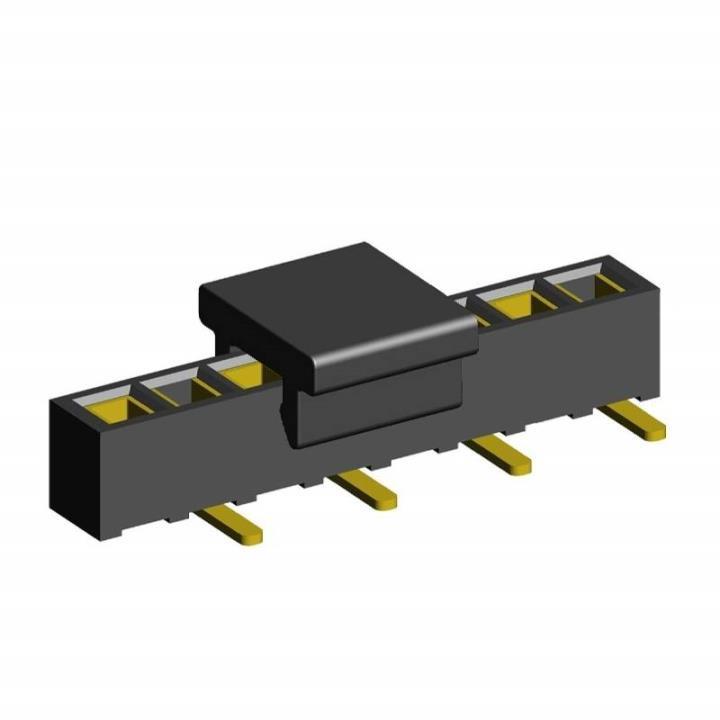 2200SA-XXG-SM3-B1-PCP series, single row straight sockets with capture for surface (SMD) mounting on PCB, pitch 1,27 mm, Board-to-Board connectors, pin headers and sockets for them > pitch 1,27 mm