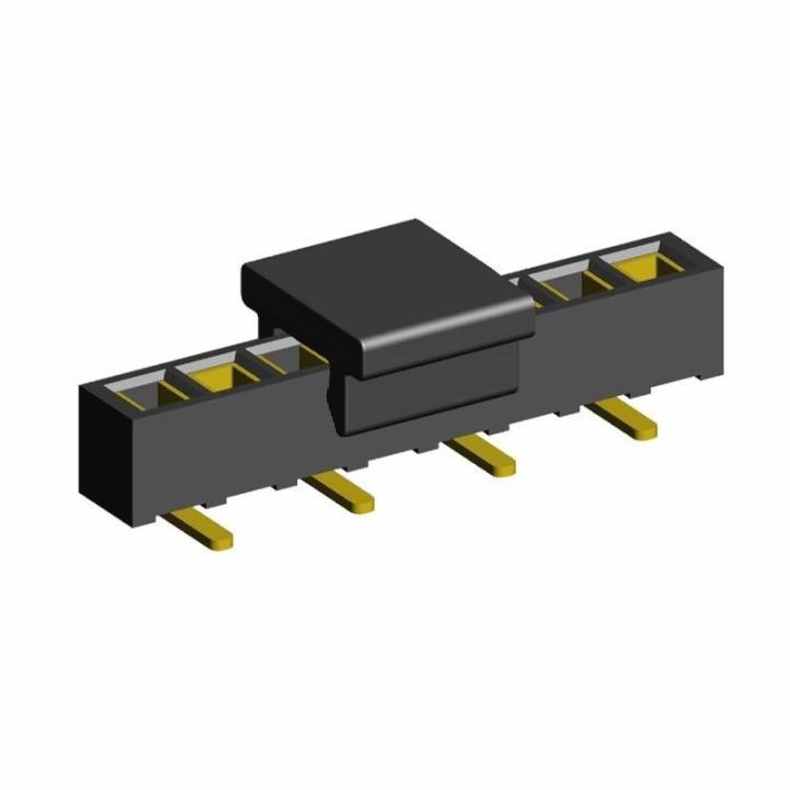 2200SA-XXG-SM3-B2-PCP series, single row straight sockets with capture for surface (SMD) mounting on PCB, pitch 1,27 mm, Board-to-Board connectors, pin headers and sockets for them > pitch 1,27 mm