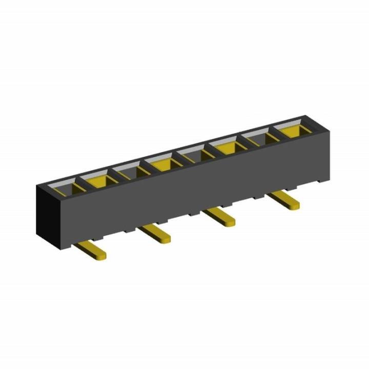 2200SA-XXG-SM3-B2 series, single row straight sockets for surface (SMD) mounting on PCB, pitch 1,27 mm, Board-to-Board connectors, pin headers and sockets for them > pitch 1,27 mm