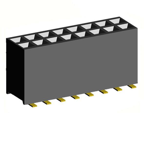 2200SB-XXXG-SM-45 series, double row straight sockets for surface (SMD) mounting on PCB, pitch 1,27x1,27 mm, Board-to-Board connectors, pin headers and sockets for them > pitch 1,27x1,27 mm