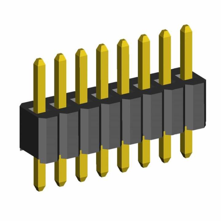 2206PA-XXG-739 (PLL1.27-xx) series, open single-row straight plug on the Board for mounting holes, pitch 1,27 mm, Board-to-Board connectors, pin headers and sockets > pitch 1,27 mm