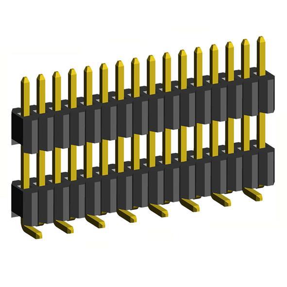 2206PADI-XXG-SM-B1-XXXX series, plugs open straight single row with double insulator for surface (SMD) mounting on the Board, pitch 1,27 mm, Board-to-Board connectors, pin headers and sockets > pitch 1,27 mm