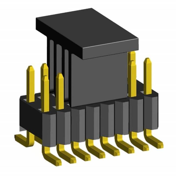 2206PB-XXG-SM-XXXX-CP series, plugs open straight single row for surface (SMD) mounting on Board with mounting cover,  1,27 , 1x50 pins