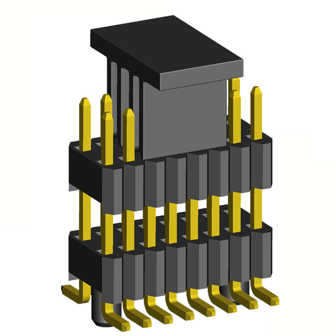 2206PBDI-XXXG-SM-XXXX-CG series, plugs open straight double row with double insulator on the Board for surface (SMD) mounting with guides on the Board and mounting cover, pitch 1,27x2,54 mm, Board-to-Board connectors, pin headers and sockets > pitch 1,27x2,54 mm