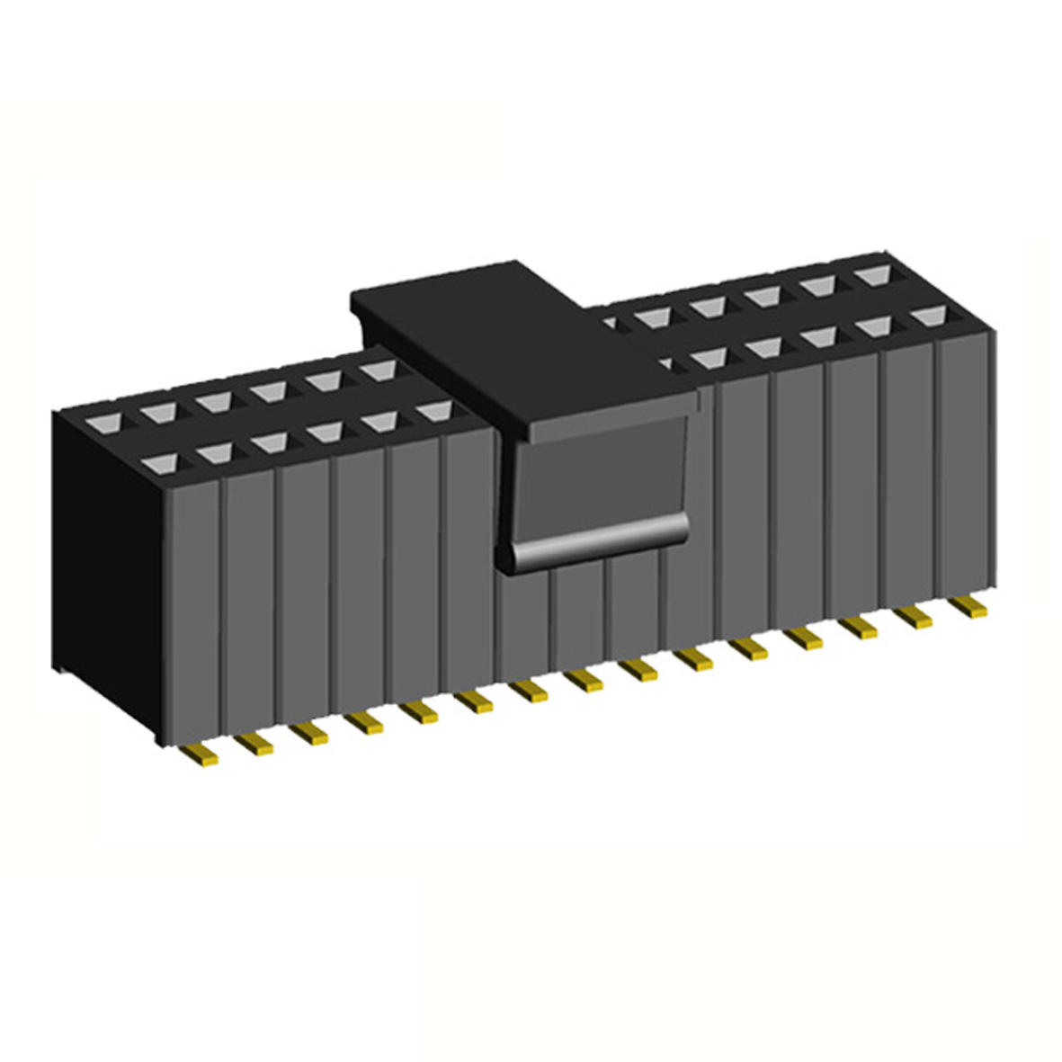 2206SB-XXXG-SM-60-CP series, straight double row sockets for surface mounting (SMD) with mounting cover, pitch 1,27x2,54 mm, Board-to-Board connectors, pin headers and sockets > pitch 1,27x2,54 mm