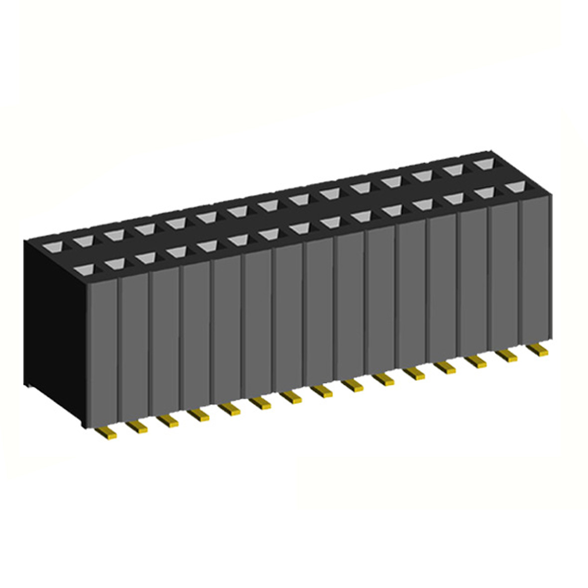 2206SB-XXXG-SM-60 series, straight double row sockets on the Board for surface (SMD) mounting on the Board, pitch 1,27x2,54 mm, Board-to-Board connectors, pin headers and sockets > pitch 1,27x2,54 mm