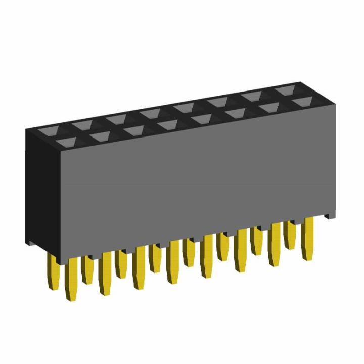 2207S-XXG-635 series, sockets, straight, double-row, for mounting in holes, pitch 2,0x2,0 mm, 2x40 pins