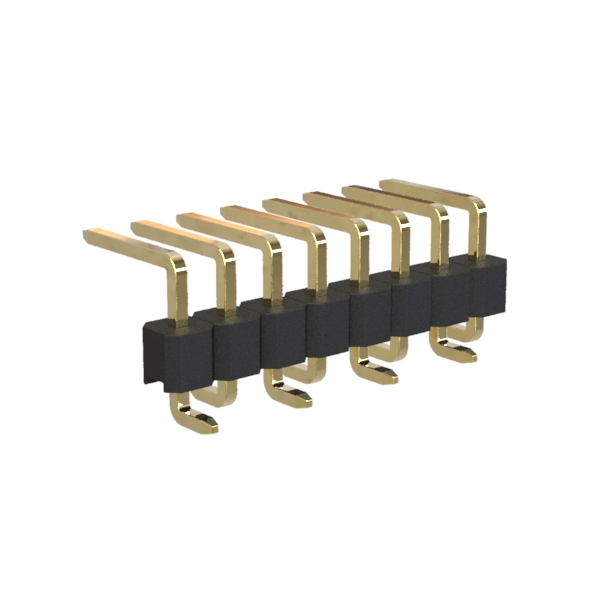 BL1217-11xxM2 series, single row SMD angled pin headers, type 2, pitch 2,54 mm, Board-to-Board connectors, pin headers and sockets > pitch 2,54 mm