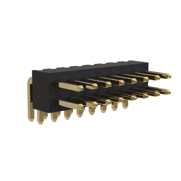 BL1243-12xxR series, pin headers, double row, corner, pitch 2,54x2,54 mm, Board-to-Board connectors, pin headers and sockets > pitch 2,54x2,54 mm