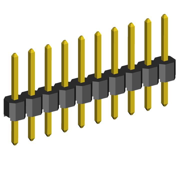 BL1225-11xxS series, pin headers, single row, straight, pitch 2,54 mm, Board-to-Board connectors, pin headers and sockets > pitch 2,54 mm