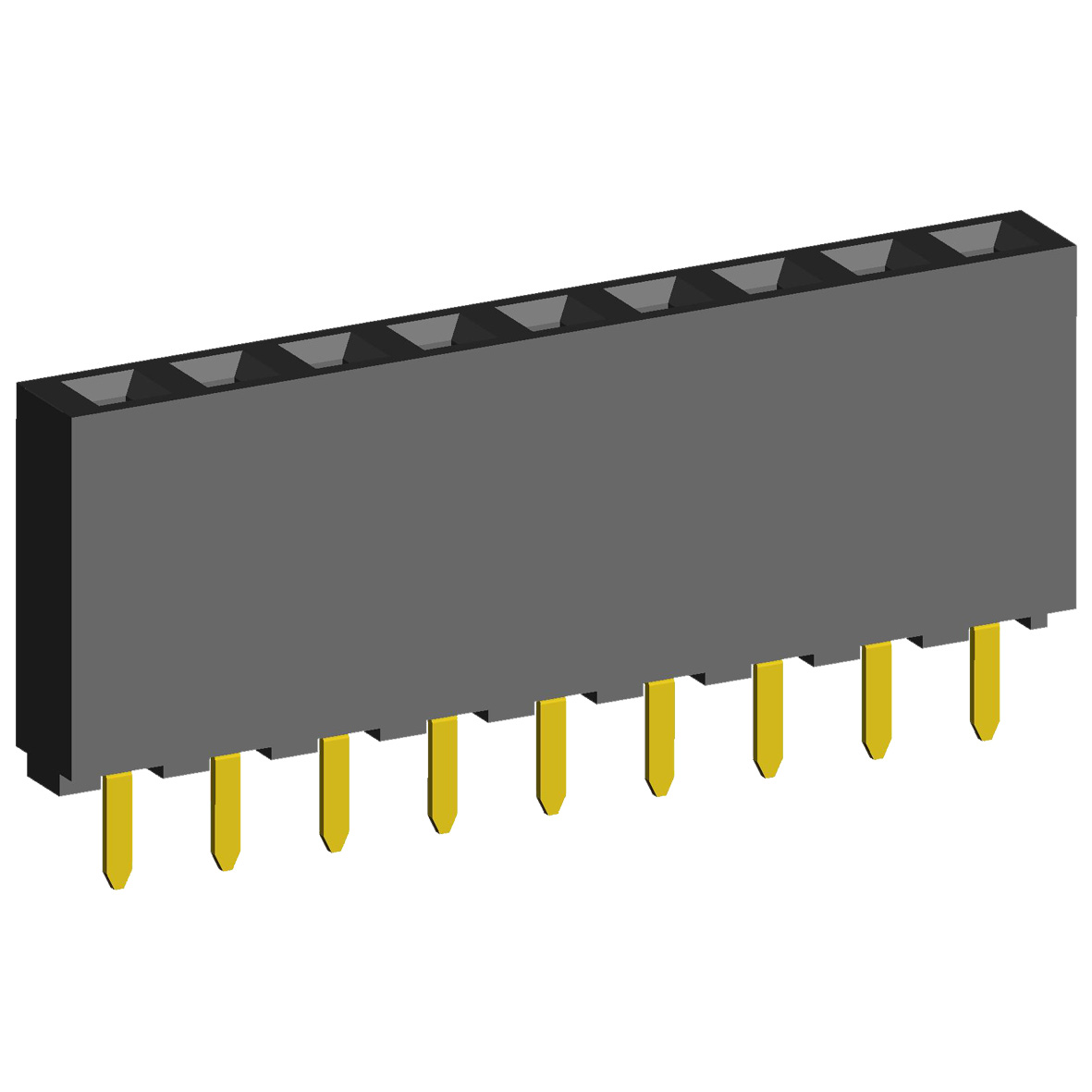 2212S-XXG-85-SJ series, single-row sockets with three-way contacts straight (socket) on the board for mounting in holes, pitch 2,54 mm, Board-to-Board connectors, pin headers and sockets > pitch 2,54 mm