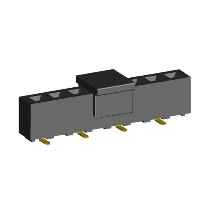 2212SM-XXG-50-B2-PCP series, straight single-row sockets on Board for surface (SMD) mounting with gripper, pitch 2,54 mm, Board-to-Board connectors, pin headers and sockets > pitch 2,54 mm