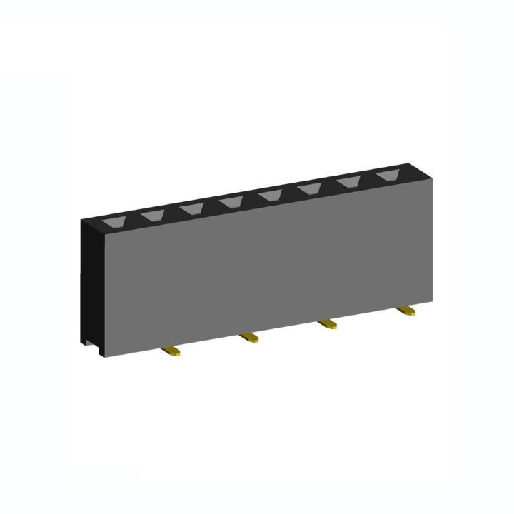 2212SM-XXG-75-B1 series, straight single-row sockets for surface mounting (SMD) , pitch 2,54 mm, Board-to-Board connectors, pin headers and sockets > pitch 2,54 mm