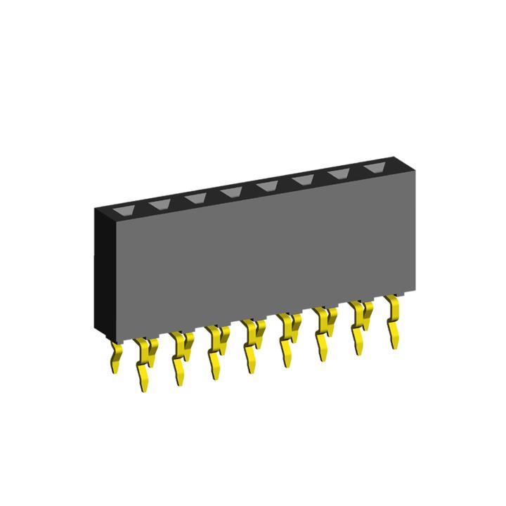 2212TB-XXG-85-02 series, single-row straight sockets on the board for mounting in holes, pitch 2,54 mm, Board-to-Board connectors, pin headers and sockets > pitch 2,54 mm