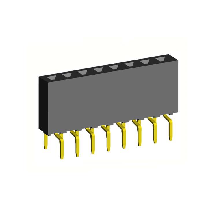 2212TB-XXG-85-05-K0 series, single-row straight sockets on the board for mounting in holes, pitch 2,54 mm, Board-to-Board connectors, pin headers and sockets > pitch 2,54 mm