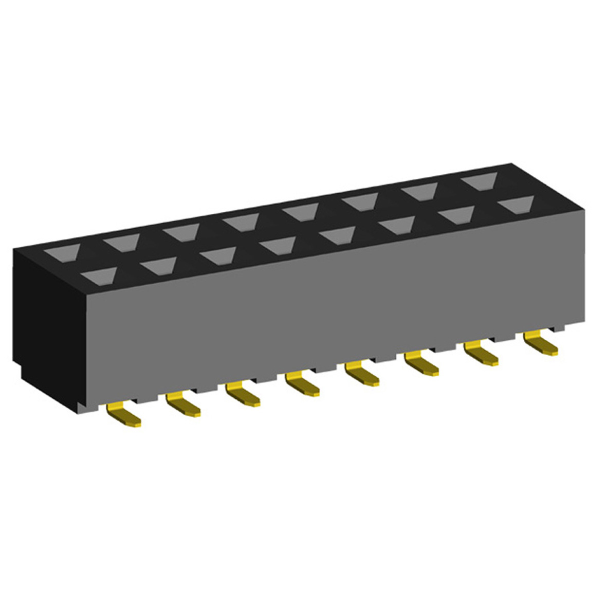 2214SM-XXG-50 series, double-row straight sockets for surface mounting (SMD) , pitch 2,54x2,54 mm, Board-to-Board connectors, pin headers and sockets > pitch 2,54x2,54 mm