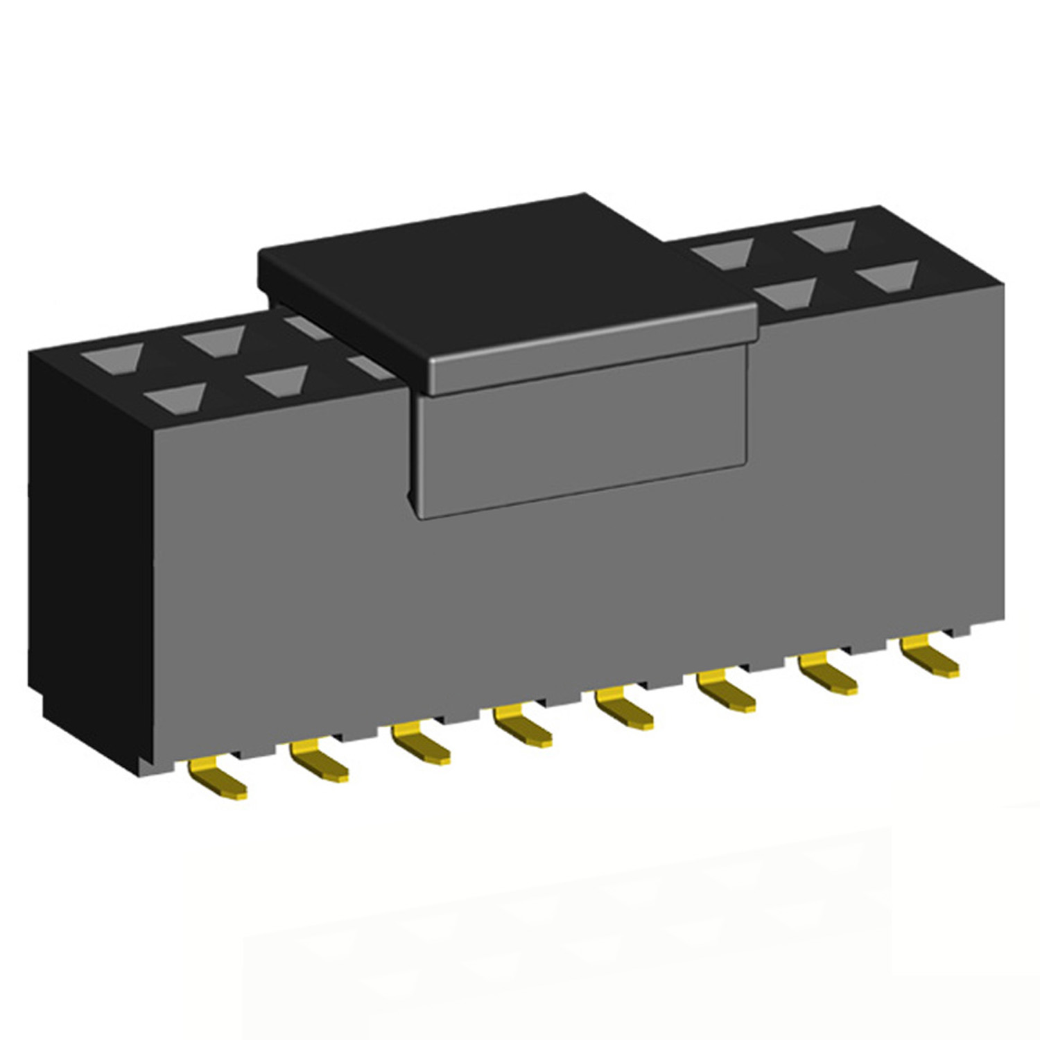 2214SM-XXG-85-PCP series, double row straight socket on the board for surface (SMD) mounting with a grip for mounting machine, pitch 2,54x2,54 mm, 2x40 pins