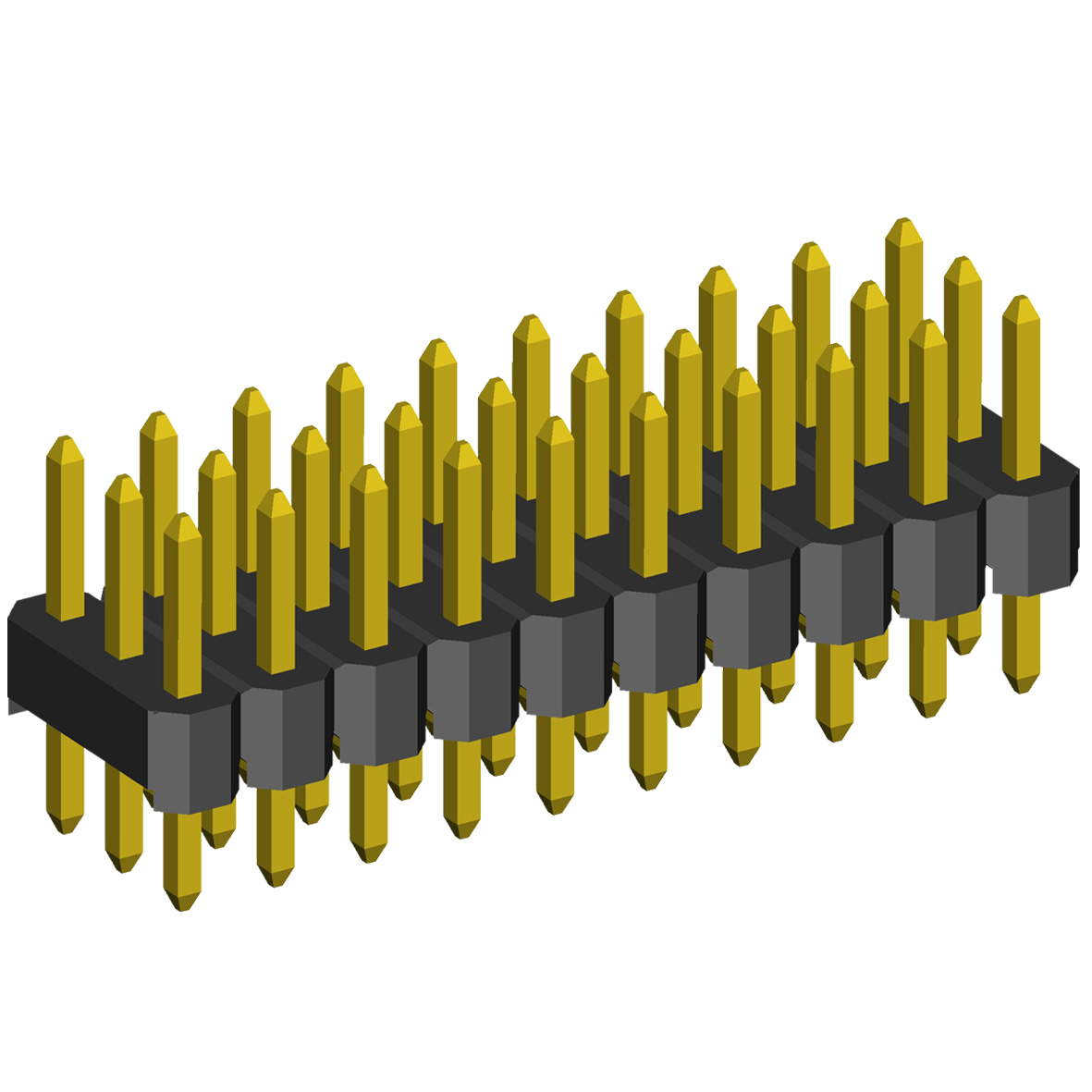 2233S-XXXG-XXXX (PLT-XXX) series, straight three-row open pin header on the board for mounting holes, pitch 2,54x2,54 mm, Board-to-Board connectors, pin headers and sockets > pitch 2,54x2,54 mm