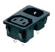 Unit IEC60320 plug(C14)/IEC 60320 socket(C13) mains power supply with snap-on panel