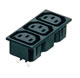 Block three outlets IEC60320(C13) mains power supply with snap-on panel