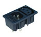 Unit IEC60320 plug(C14)/IEC 60320 socket(C13) mains power supply with fuse holder snap panel