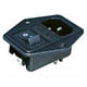 Power supply plug IEC60320(C14) with switch and fuse holder on screws on the panel