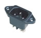 IEC60320 plug(C14) power supply screws on the panel