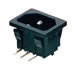 IEC60320 plug(C14) angle-line power supply with snap-on panel, for soldering into the Board
