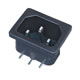 IEC60320 plug(C14) angle-line power supply with snap-on panel, for soldering into the Board