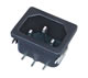 IEC60320 plug(C14) angle-line power supply with snap-on panel with metal housing, for soldering into the Board