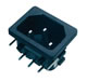 IEC60320 plug(C14) angle-line power supply with snap-on panel with metal housing, for soldering into the Board
