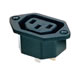 The IEC 60320 socket(C13) mains power supply on the screws on the panel