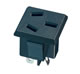 Socket AS(NZS)3112 mains with latches on the panel, for soldering on wires