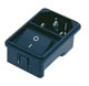 IEC60320 plug(C14) mains supply with switch snap in panel