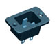 Plug IEC60320(C19) mains power supply on the screws on the panel