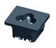 Plug IEC60320(C6) mains power supply with snap-on panel