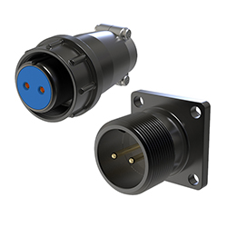 kit: plug with flange on device+socket on cable