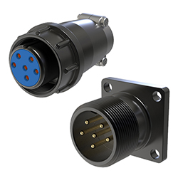 kit: plug with flange on device+socket on cable