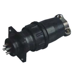Round industrial metal connectors (low-frequency cylindrical connectors), under hole in device with diameter 12 mm