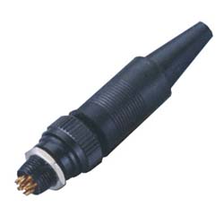 Round industrial metal connectors (low-frequency cylindrical connectors), under hole in device with diameter 9 mm