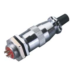 Round industrial metal connectors (low-frequency cylindrical connectors) XQ12 series under hole in device with diameter 12 mm