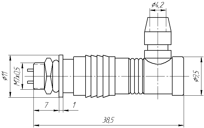 Round industrial metal connector (low frequency cylindrical connector) XS7 series - kit: plug on device + socket angle on cable